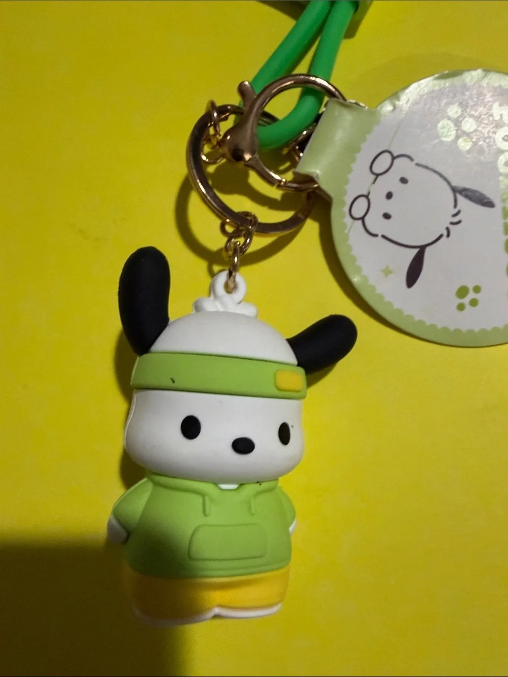 Sanrio Pochacco Green Silicone Keychain Charm
